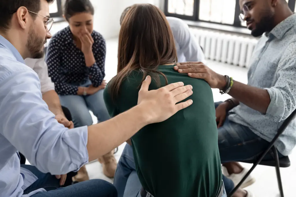 A group therapy session as part of outpatient drug rehab treatment