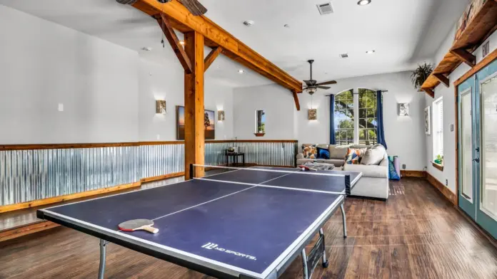 recreational room with pingpong table inside ava recovery center