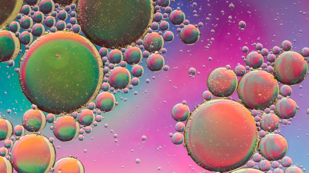abstract psychedelic scene of water interacting with oil