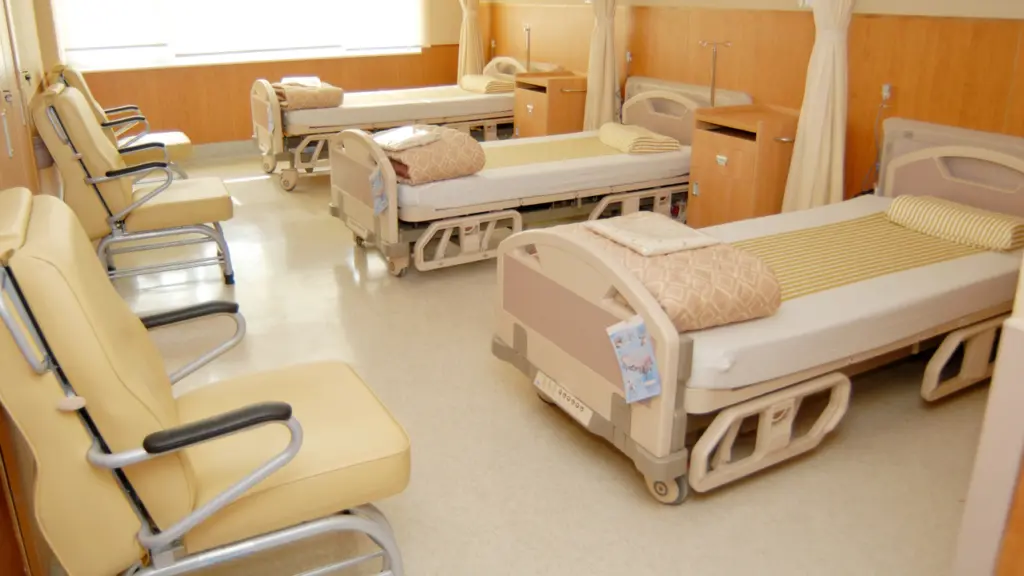 empty hospital beds in a recovery ward
