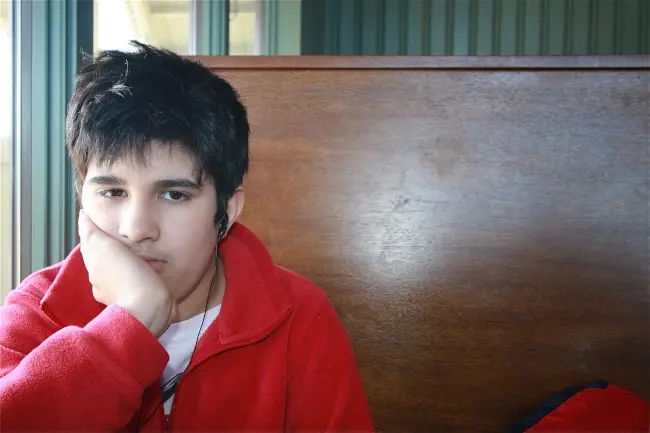 depressed looking teenager