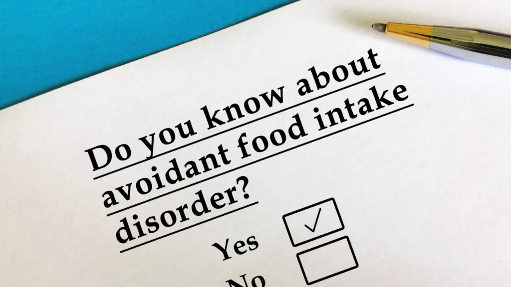 a checklist asking "do you know about avoidant food intake disorder"
