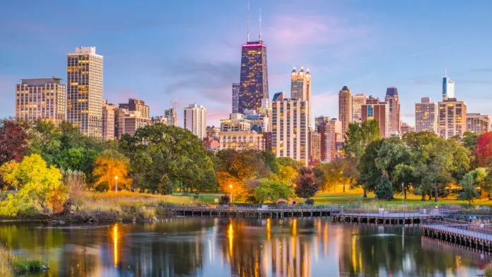 A view of the Chicago skyline during the day