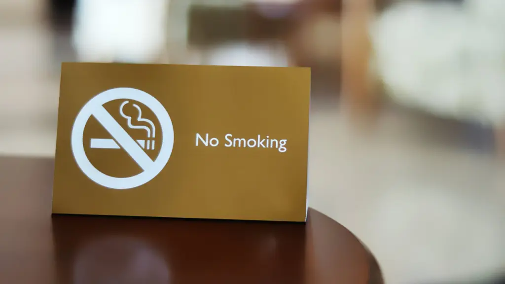 A card with a symbol and text saying 'no smoking'