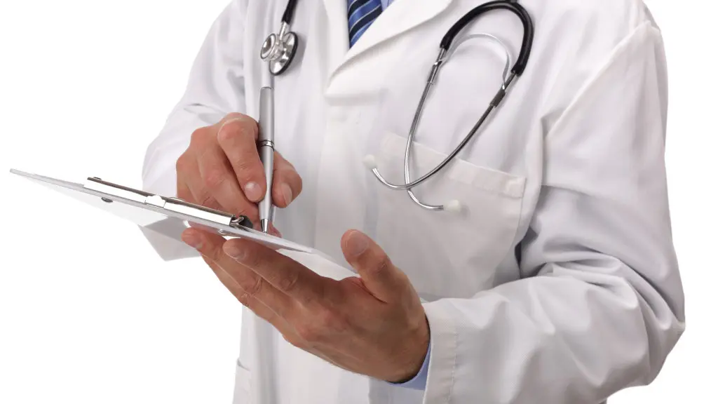 A doctor writes a prescription