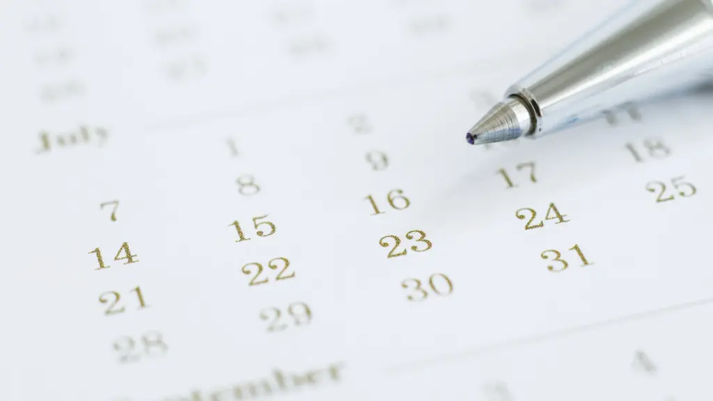 A picture of a calendar with a pen. Learn more about drug detox timelines here.